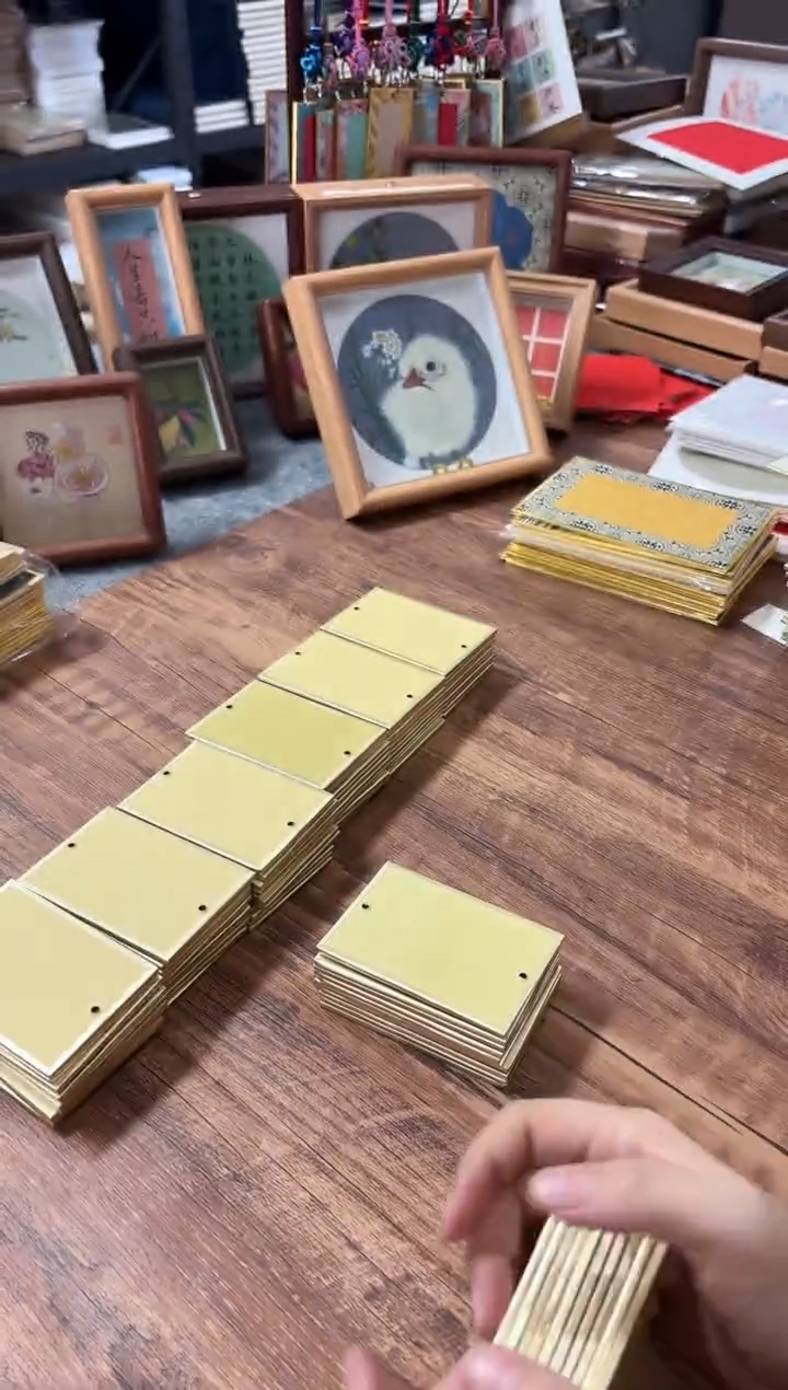 5.8*8.5双面真丝绢硬卡10张