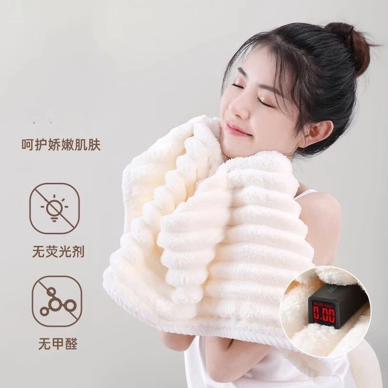 珊瑚绒毛巾女生洗脸洗澡吸水加厚颜色随机一条X补