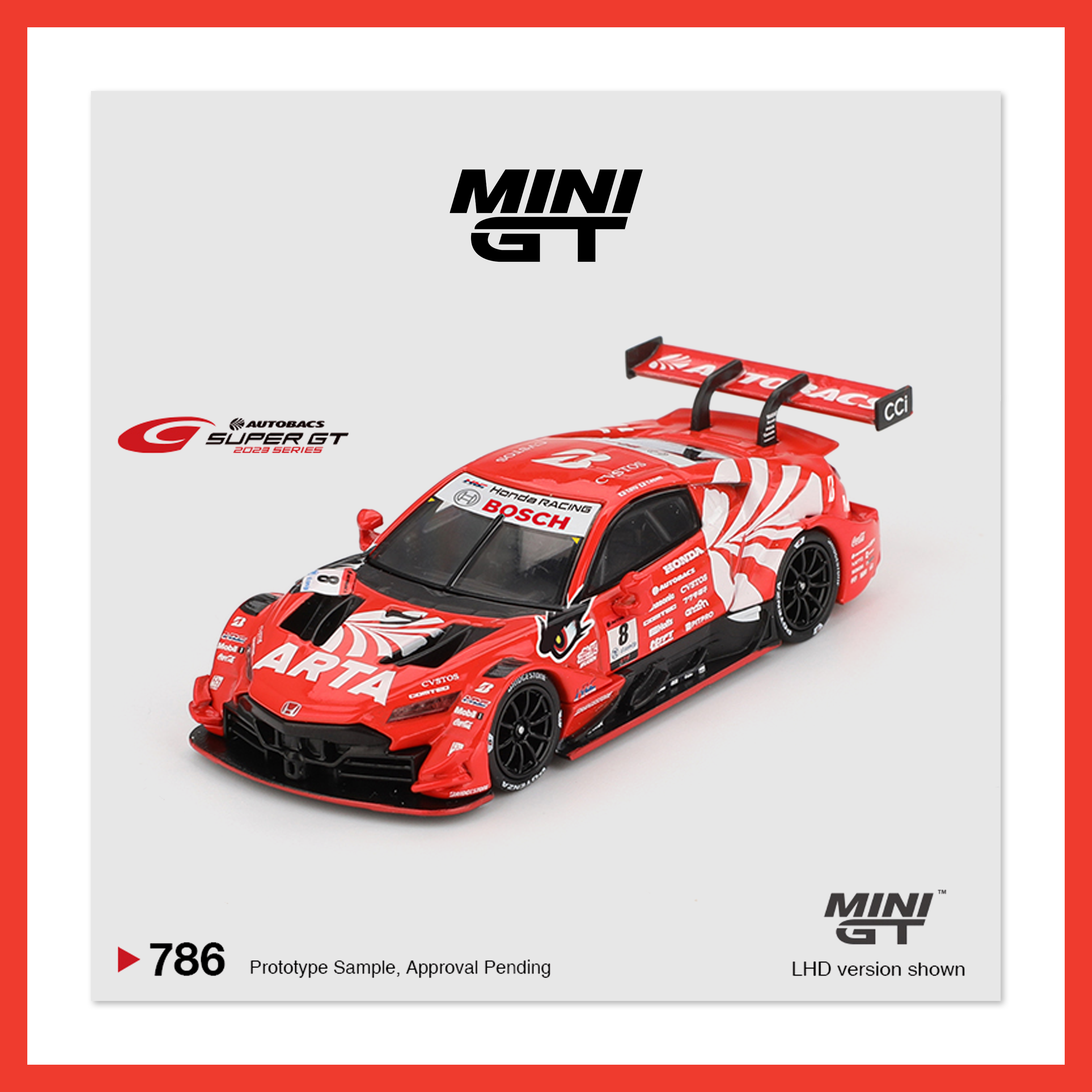 MiniGT [786]本田NSX-GT GT500 #8 SUPER GT 红色1:64合金车模