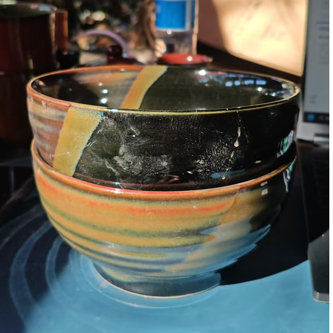 特价瑕疵，三色大碗2只