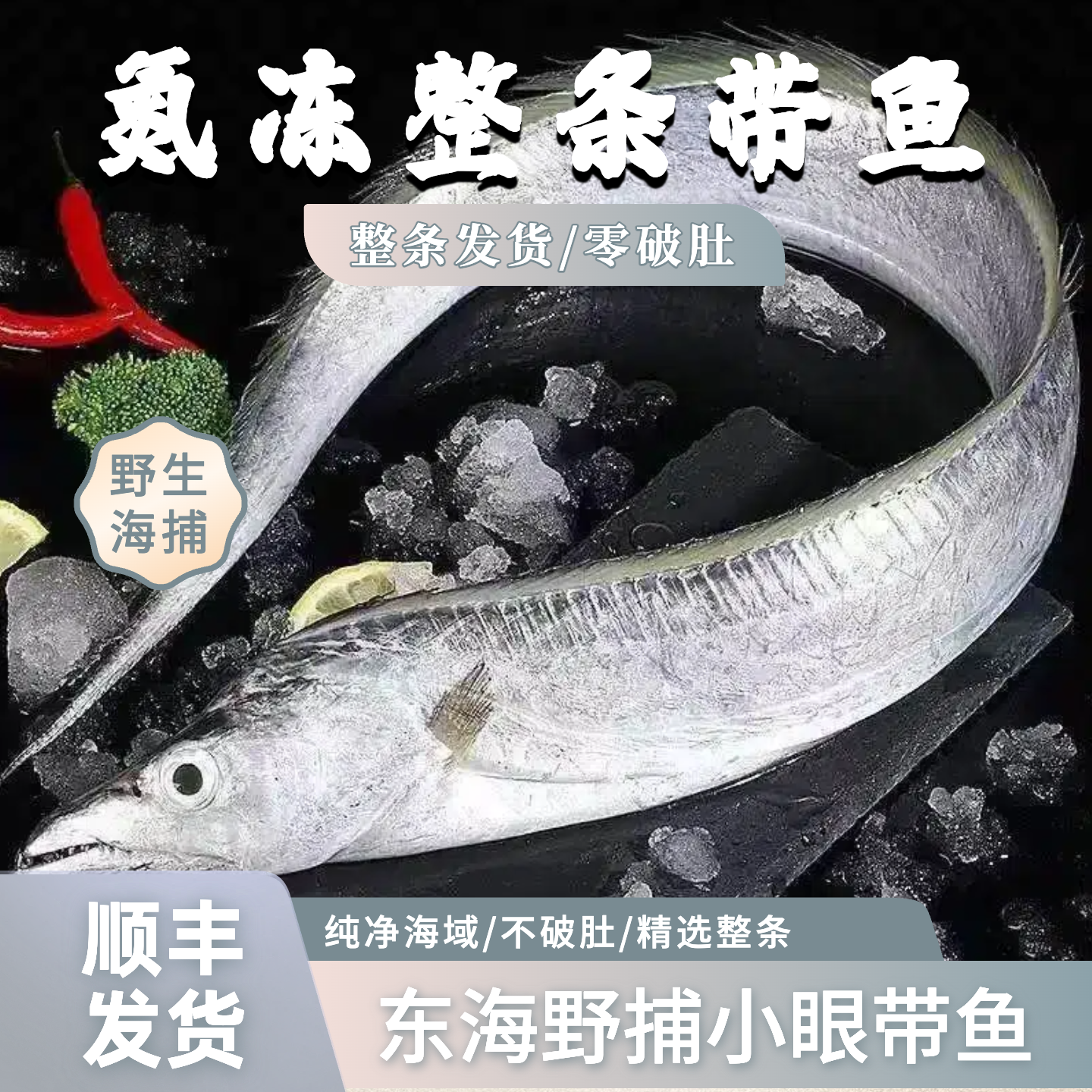 【东海带鱼整条】「顺丰」 带鱼5斤装 速冻船冻带鱼3-4规格14-16条