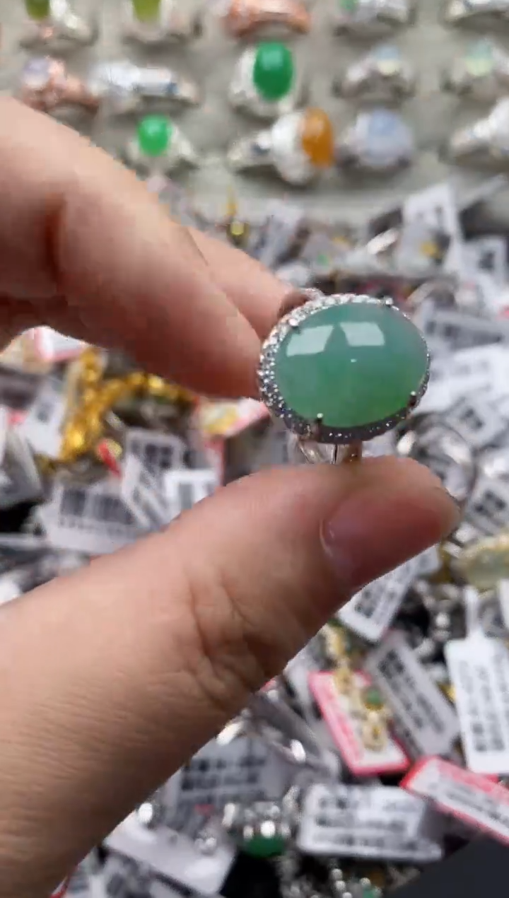 【闪购商品】翡翠戒指银S925镶嵌222222---9