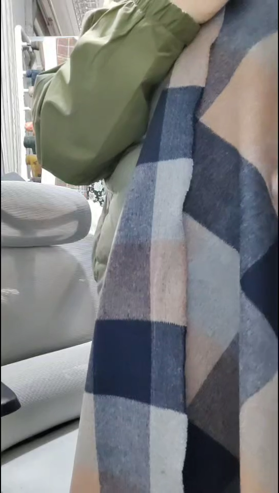 蓝咖时尚大格子双面布料