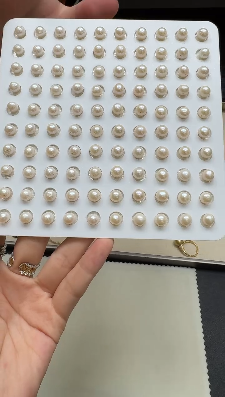 银S925镶嵌耳饰淡水珍珠X1226-1227-200多样性一对