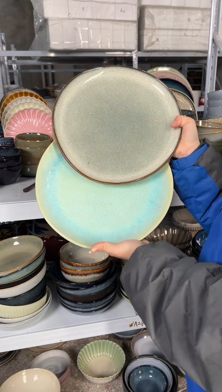 陶瓷外贸尾货瑕疵满20包邮X2 大盘10.5英寸