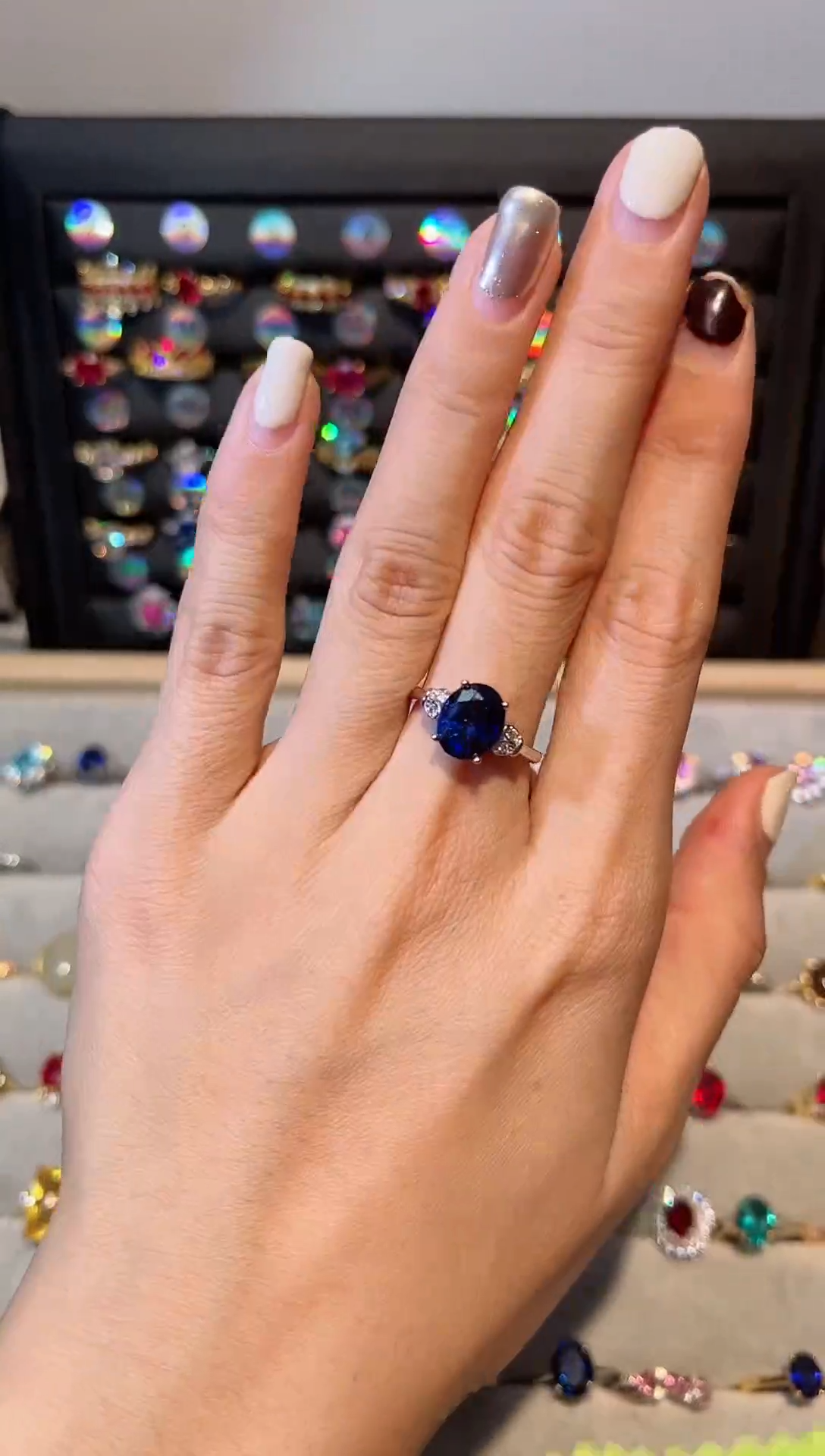 【闪购商品】蓝宝石戒指银S925镶嵌0000