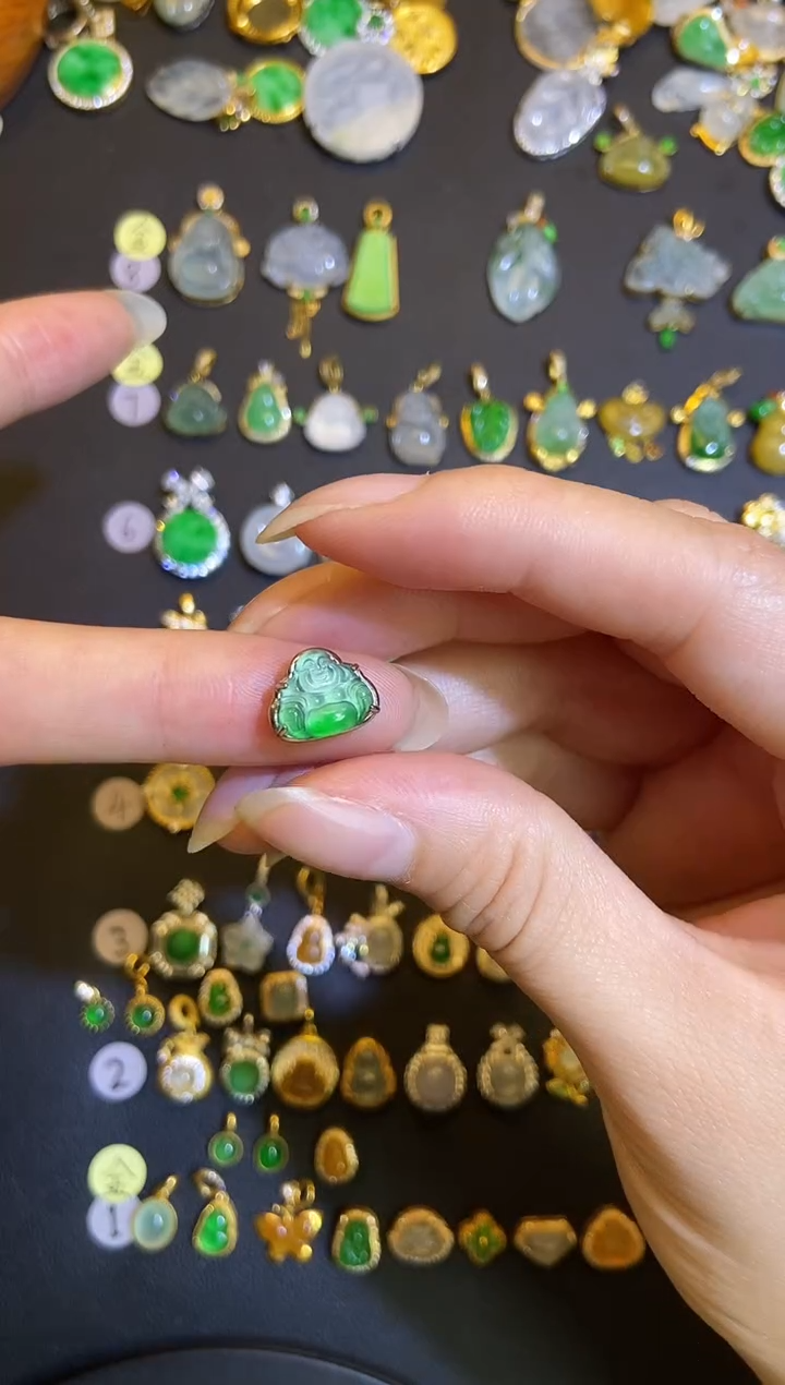 吊坠(不含链)银S925镶嵌翡翠1