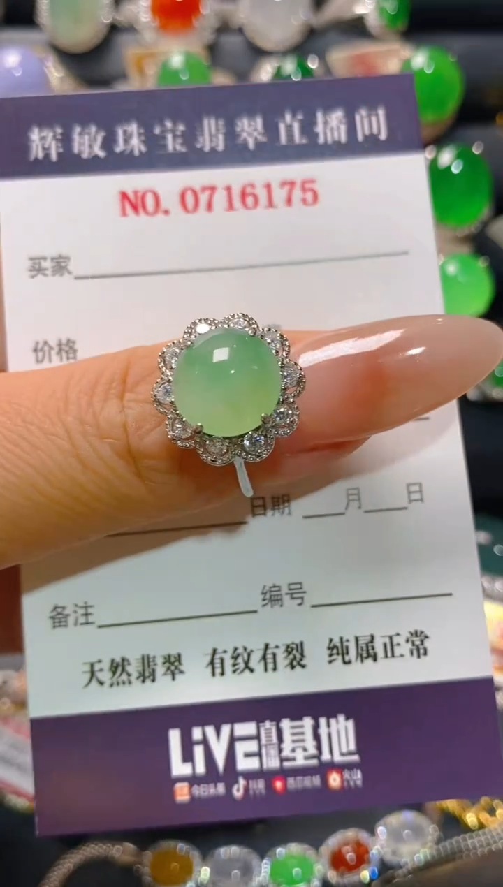 【闪购商品】翡翠耳饰银S925镶嵌天然A货翡翠1