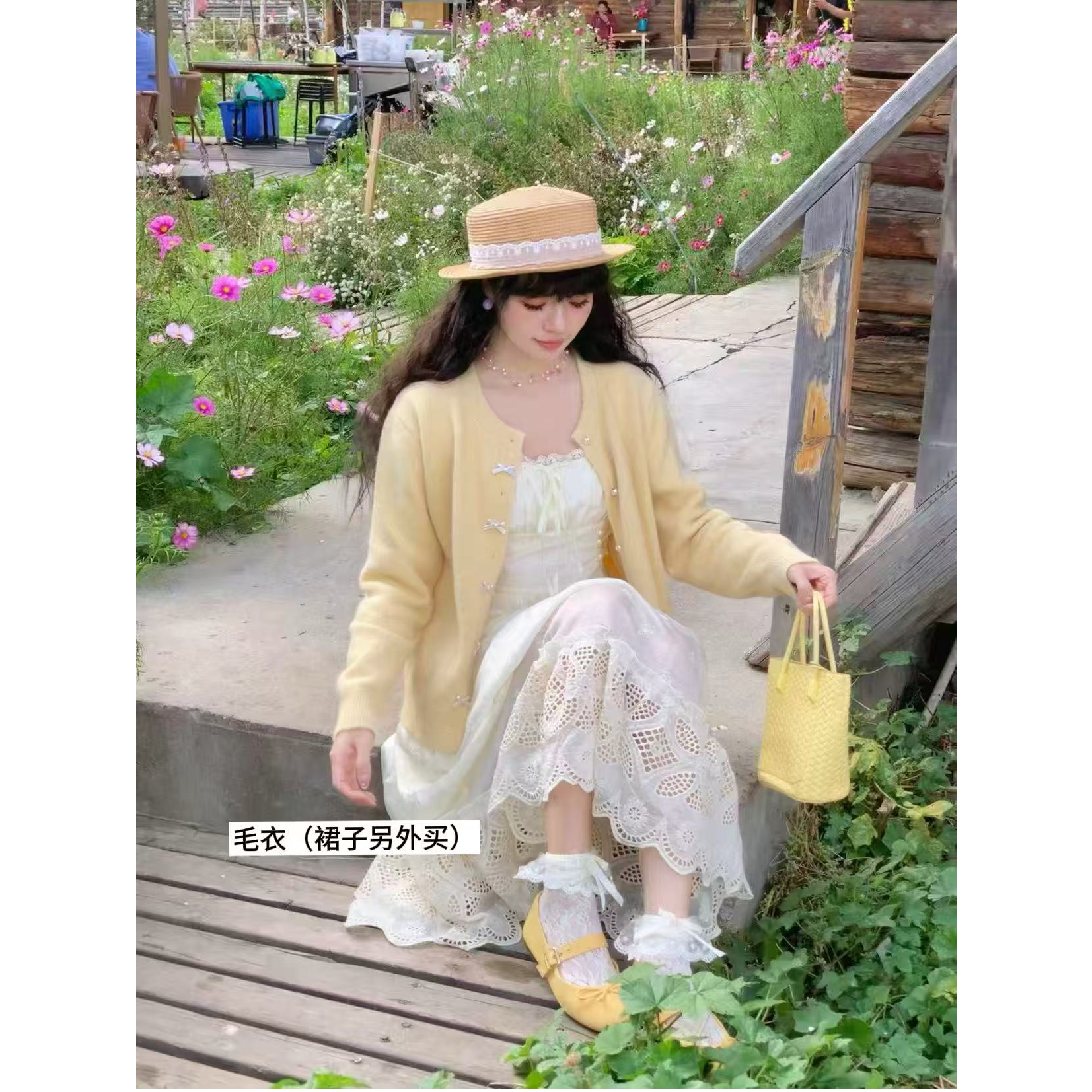 【QIANJIN】"缪系千金“圆领新款减龄百搭蝴蝶结软糯针织衫QW8905