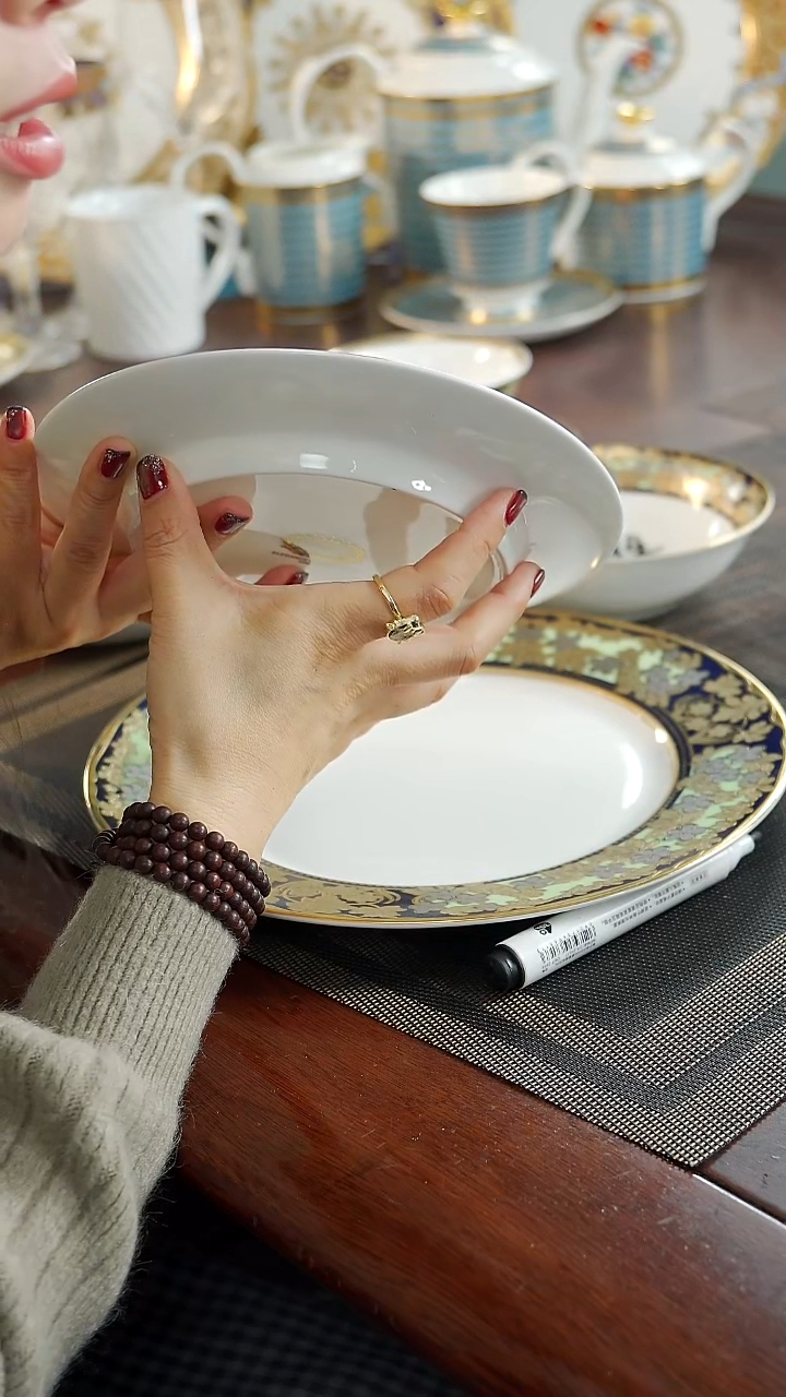 瓷片繁*8英寸平盘4个+8英寸深菜盘2个