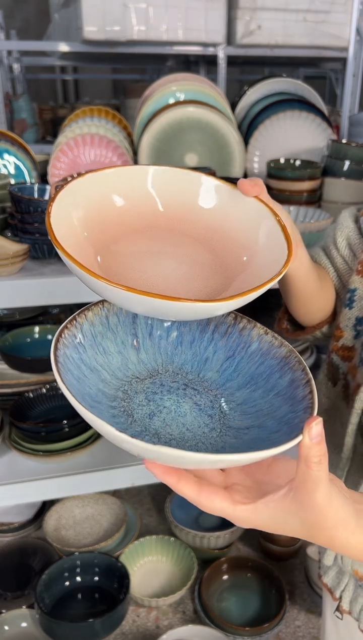 陶瓷外贸尾货瑕疵满20包邮X2菜碗组合