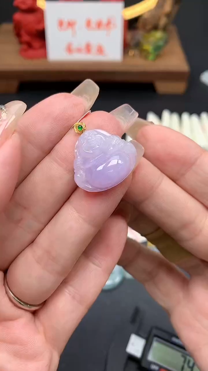 【闪购商品】翡翠吊坠(不含链)18K金镶嵌MS155347