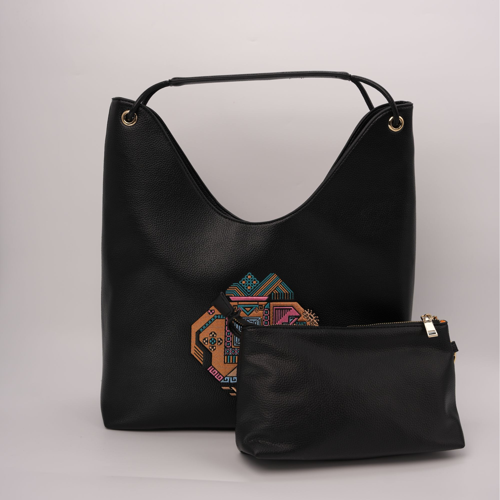 【万象刺绣纹子母包】托特包单肩米色奢侈白色简约风单肩包