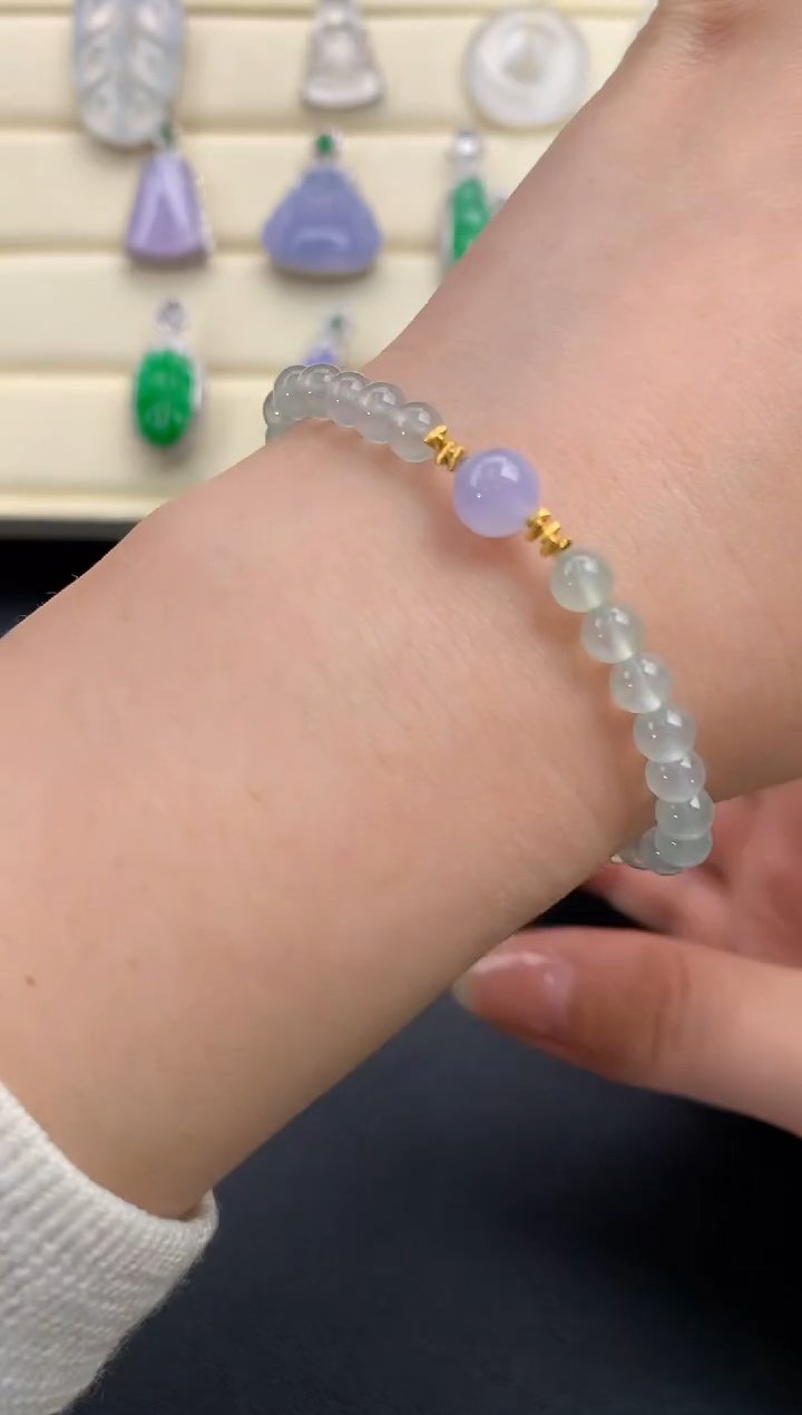 【闪购商品】翡翠颈饰18K金镶嵌Q464      