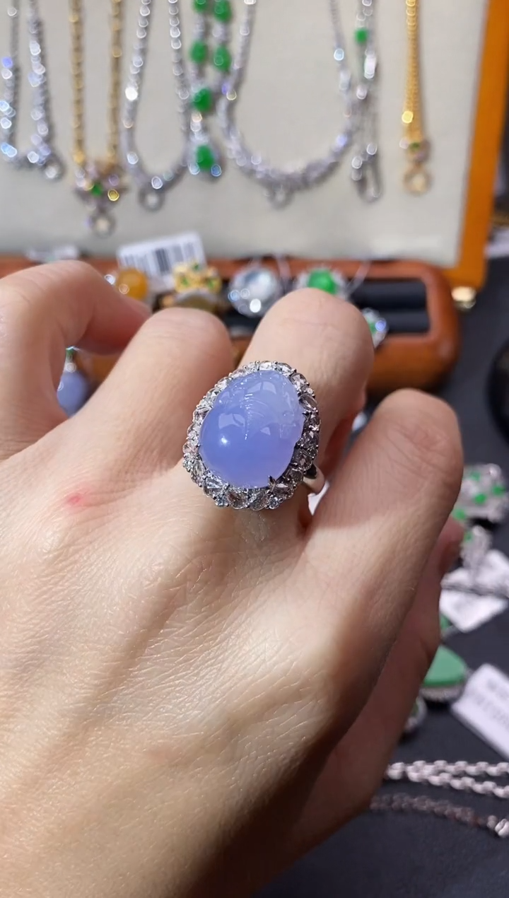 【闪购商品】翡翠戒指18K金镶嵌戒指