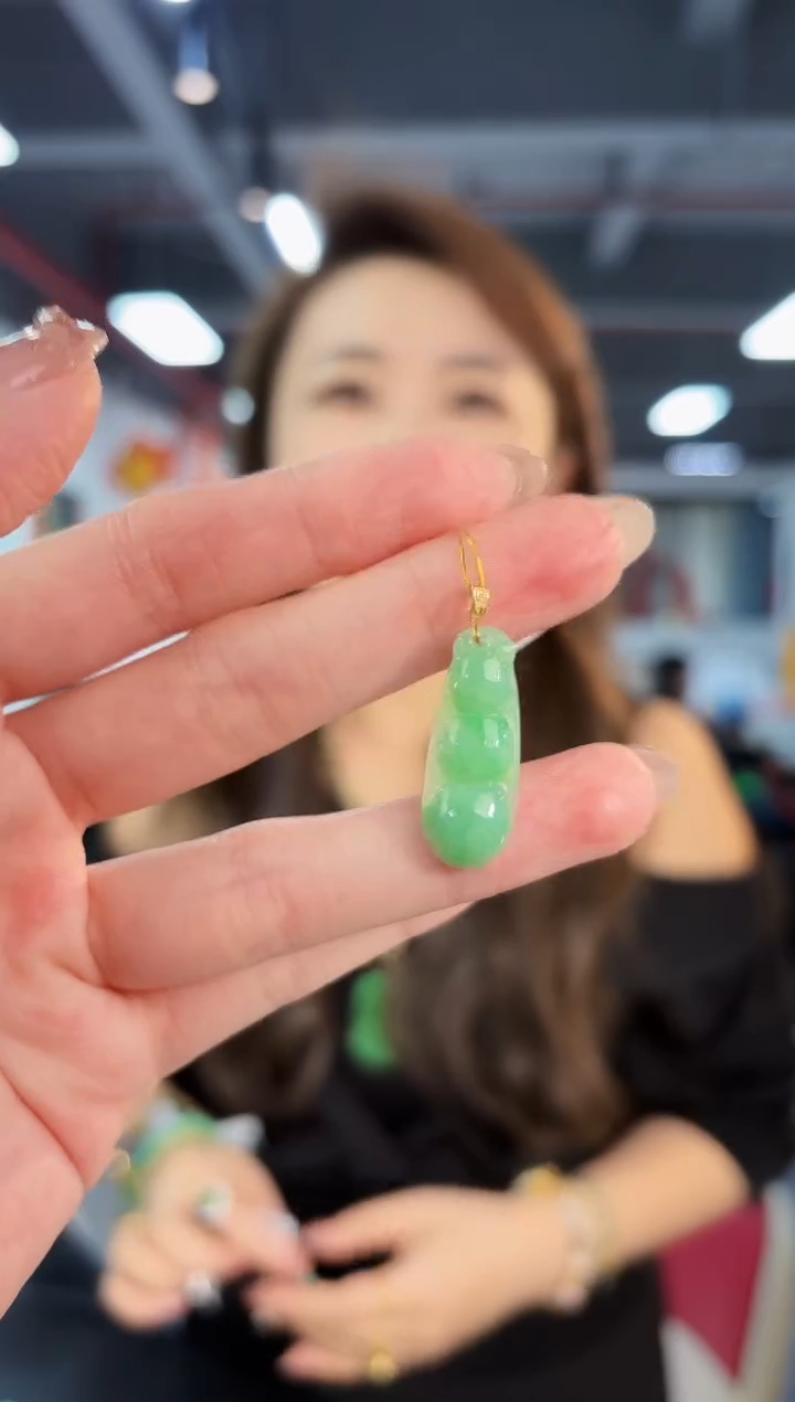 【闪购商品】翡翠颈饰18K金镶嵌缅料A货/支持复检/一件