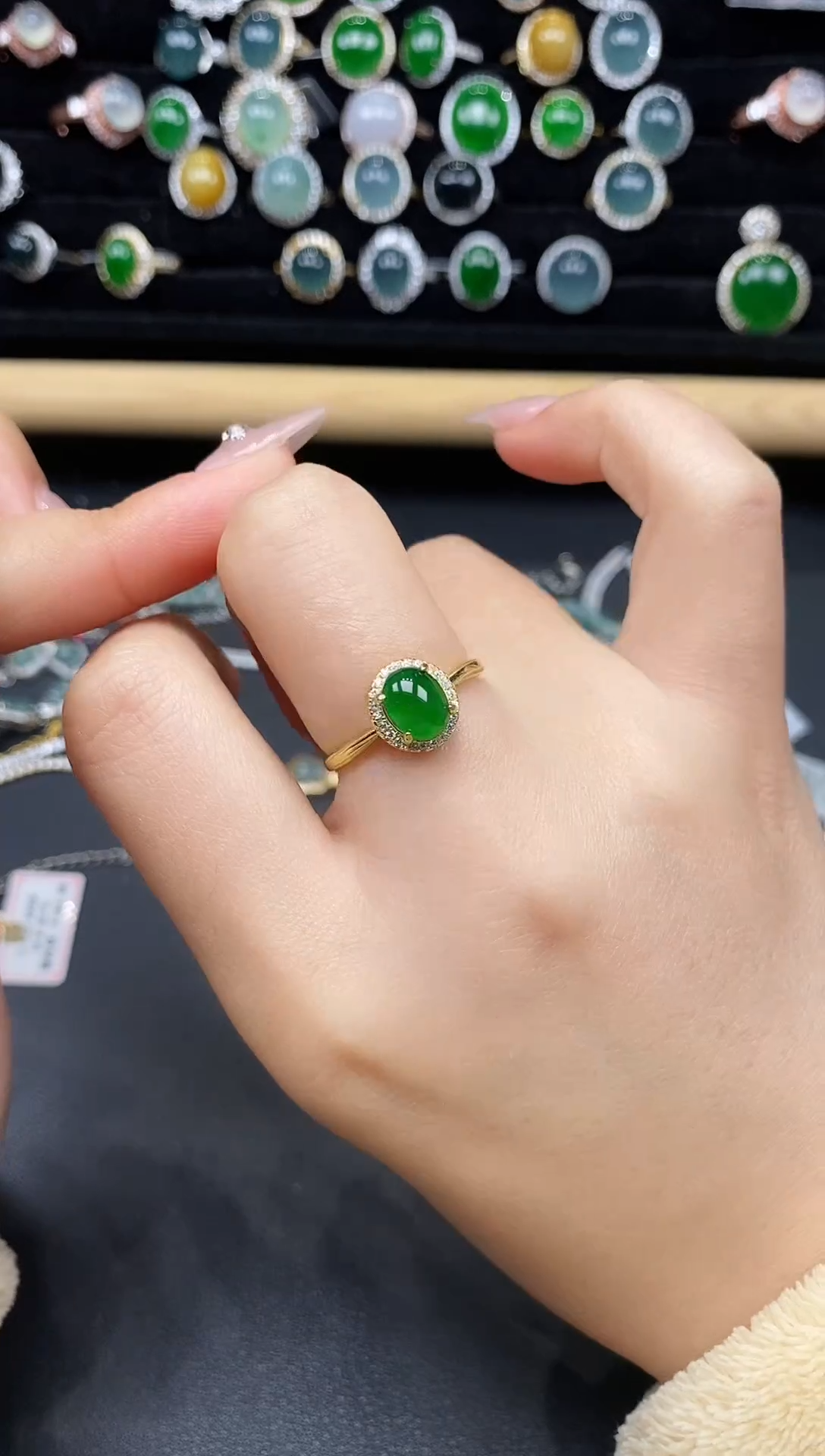 银S925镶嵌戒指翡翠28785