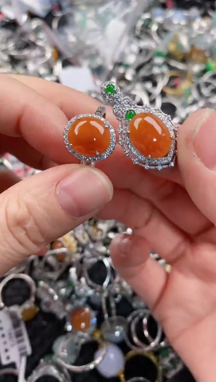 银S925镶嵌戒指翡翠888  3