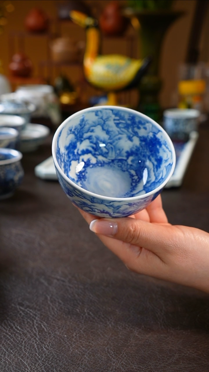 【闪购商品】寒石寻友志军寒江野钓图雪景杯