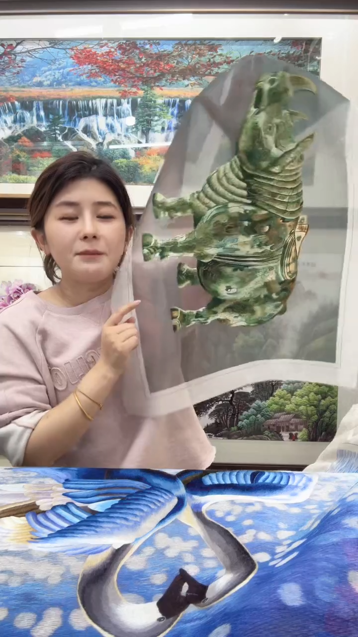 横款刺绣非遗苏绣手工工艺品绣片