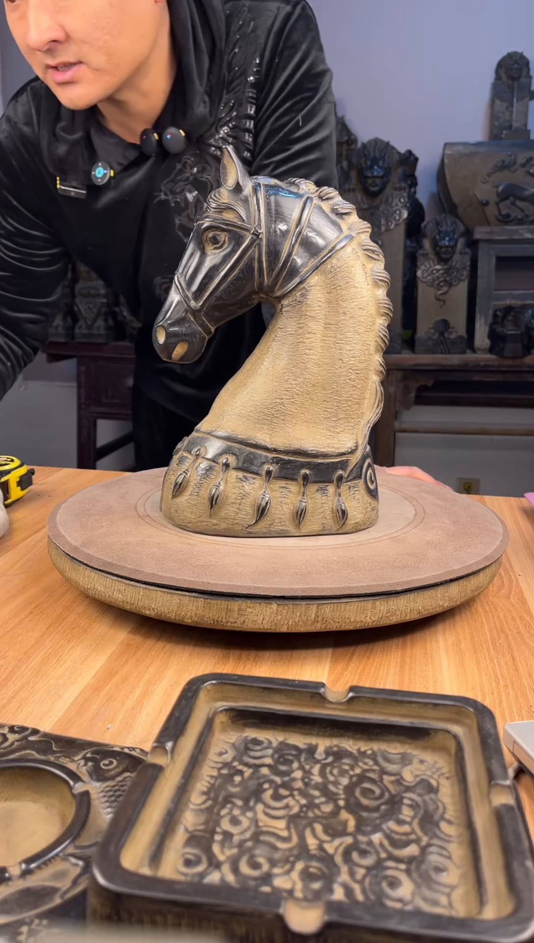 石材青石仿古29马首一个