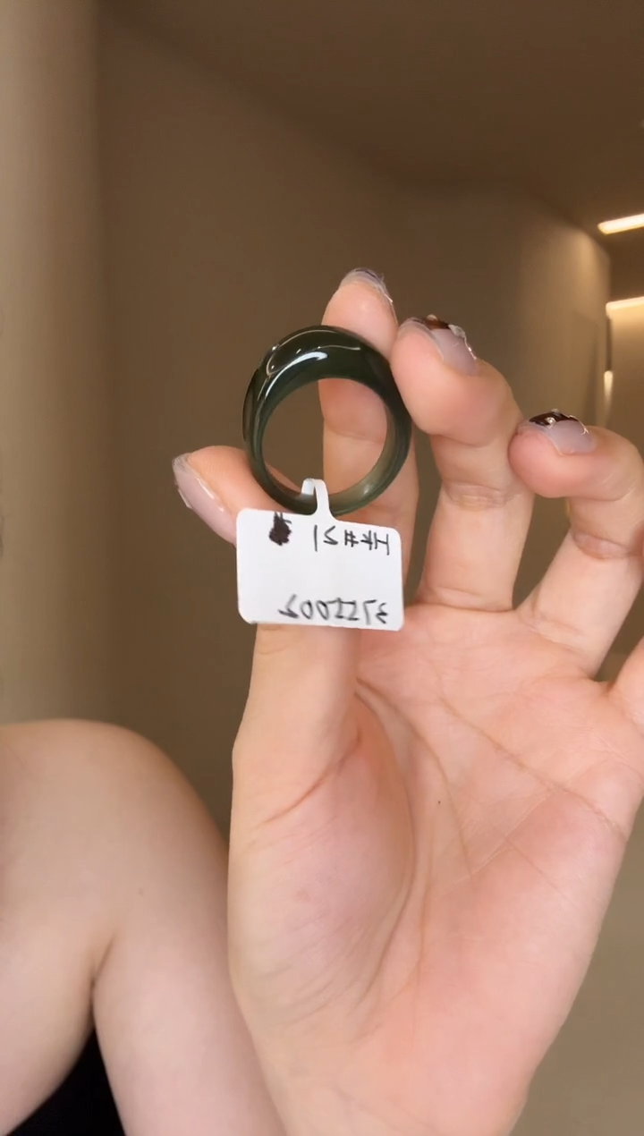 【闪购商品】和田玉戒指未镶嵌21码绿馒头