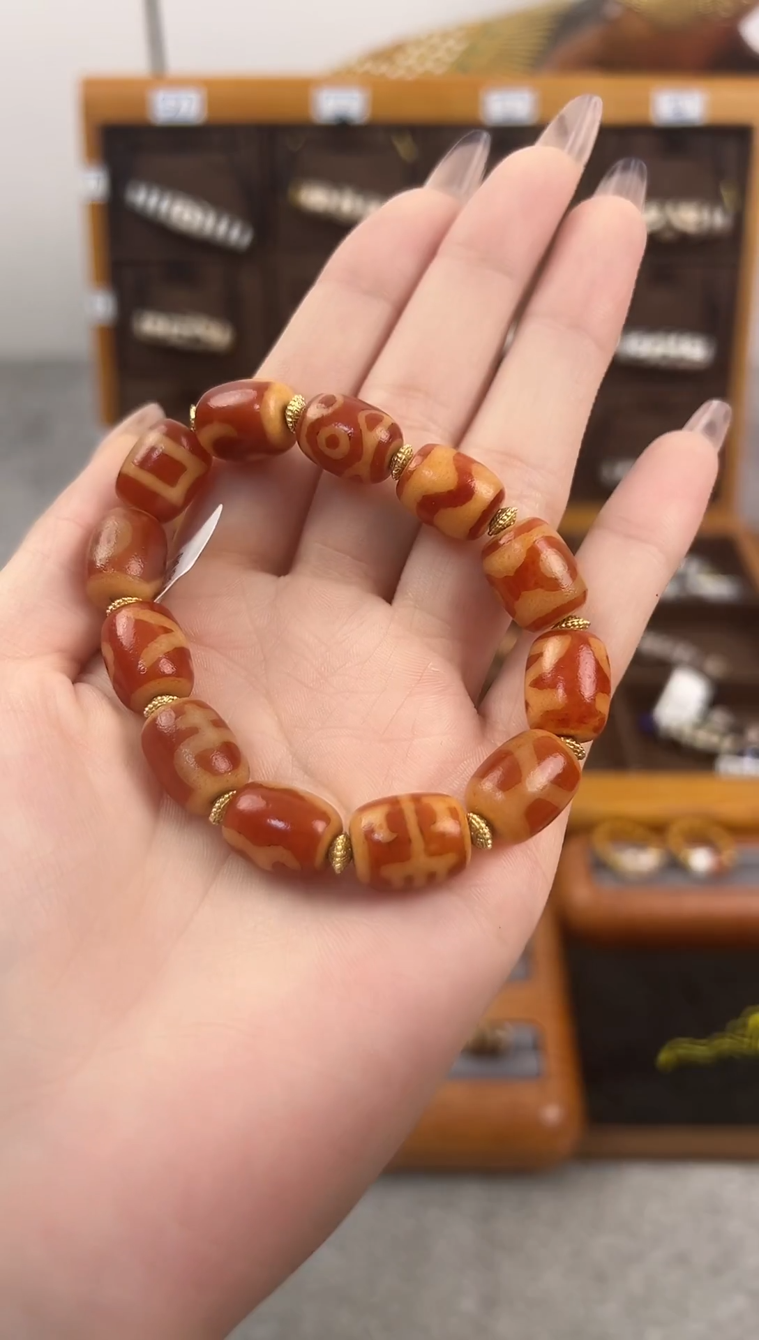 玛瑙/玉髓（覆膜）颈饰合金15.（微瑕）