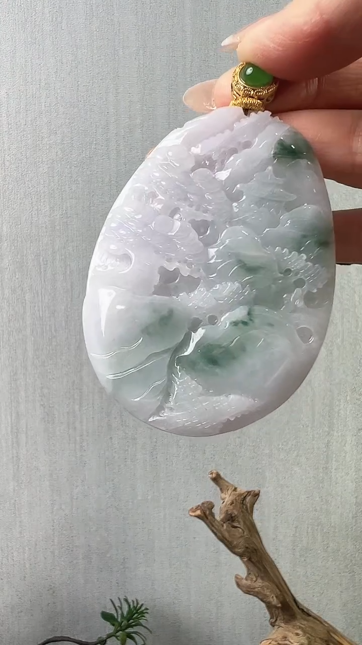 【闪购商品】翡翠颈饰未镶嵌山水
