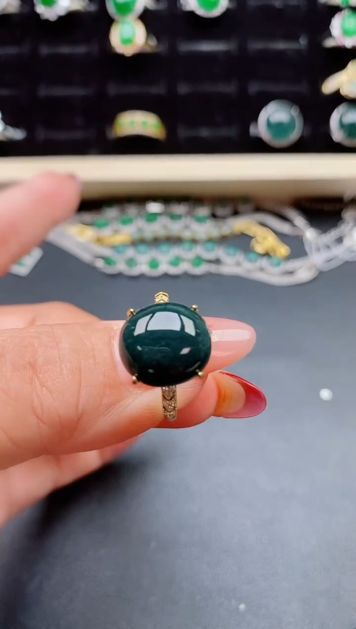 【闪购商品】翡翠戒指银S925镶嵌132321