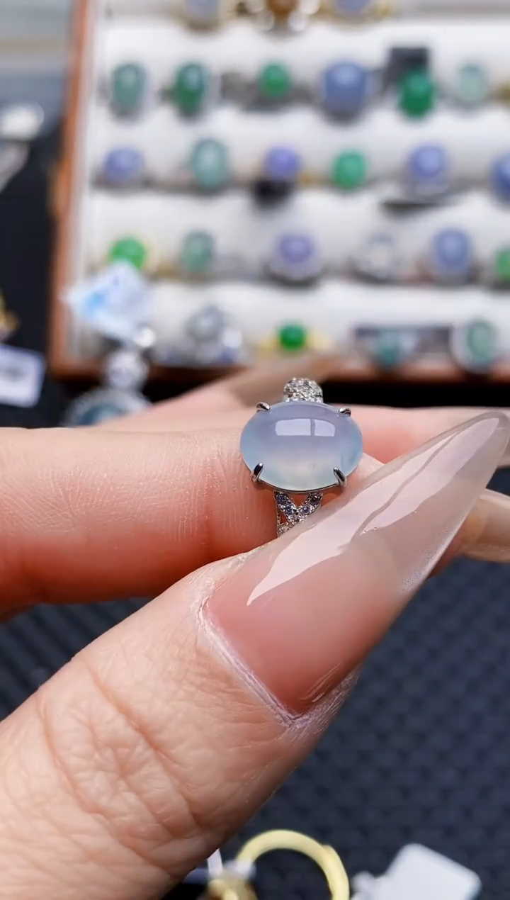 银S925镶嵌戒指翡翠1387