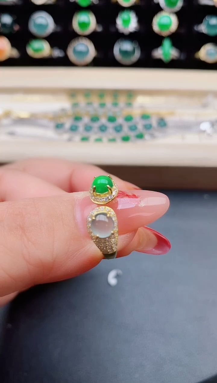 【闪购商品】翡翠戒指银S925镶嵌321321