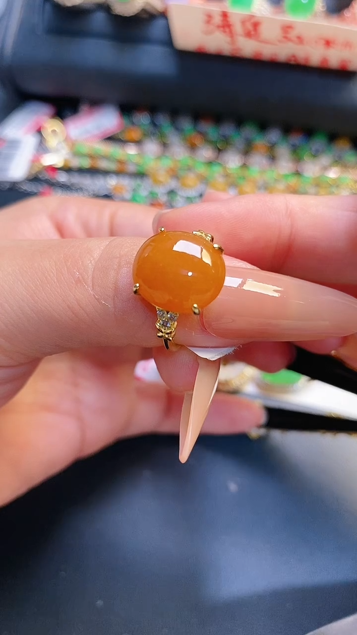 银S925镶嵌戒指翡翠天然