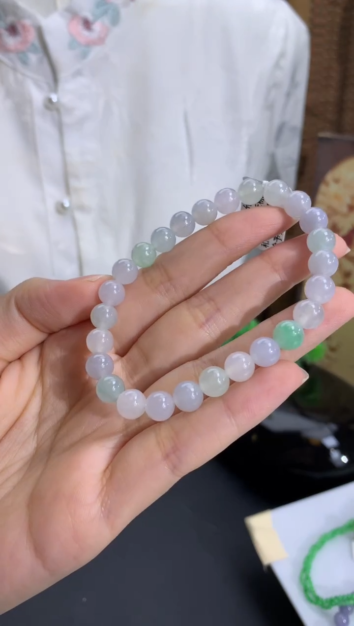 未镶嵌手串翡翠卡7.3mm