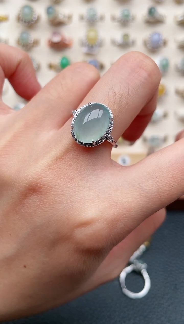 【闪购商品】翡翠戒指银S925镶嵌1111