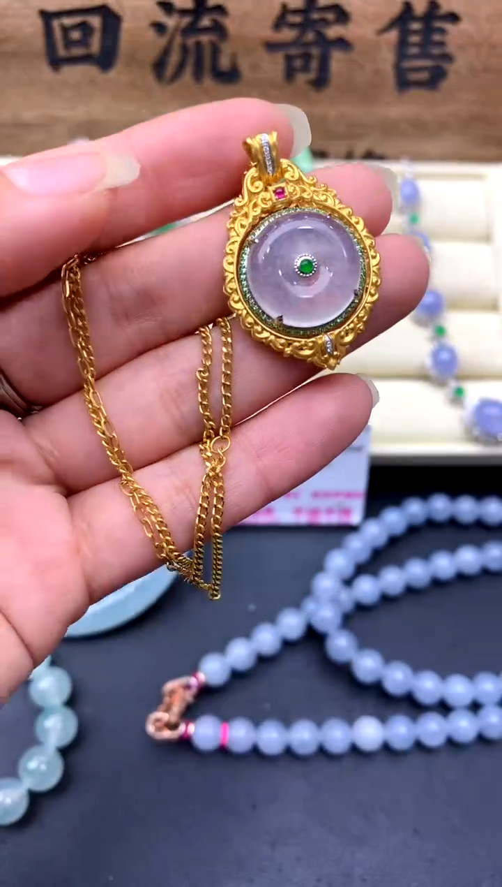 【闪购商品】翡翠颈饰18K金镶嵌476-中国好珍宝