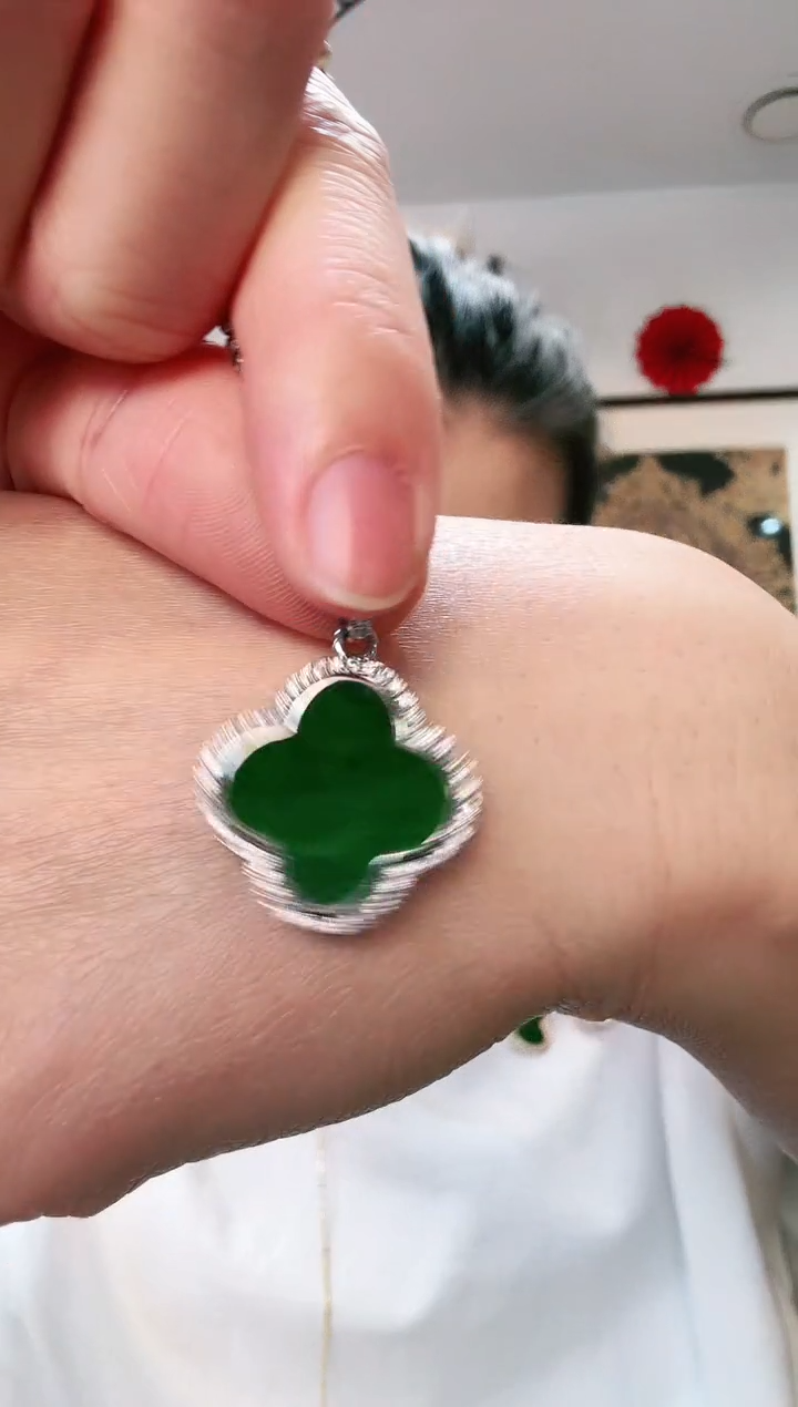 【闪购商品】翡翠颈饰银S925镶嵌吊坠