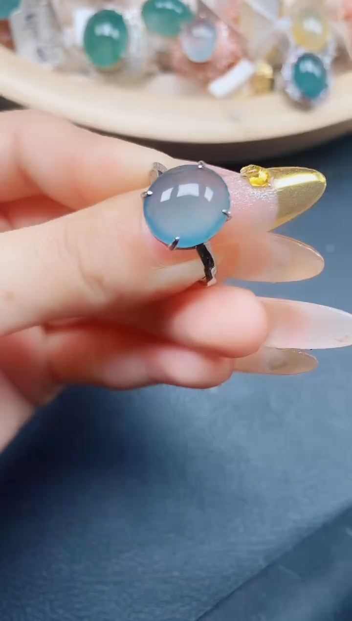 【闪购商品】翡翠戒指银S925镶嵌翡翠