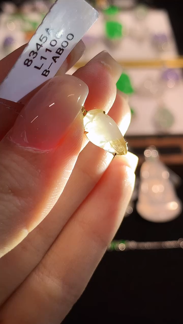 翡翠18K金镶嵌吊坠(不含链)L1100多样性发其一