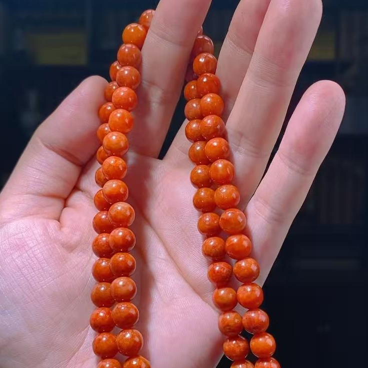 天然翡翠A货YY满红珠链GS-F04