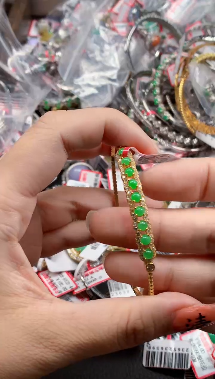 银S925镶嵌戒指翡翠天然A货缅甸翡翠