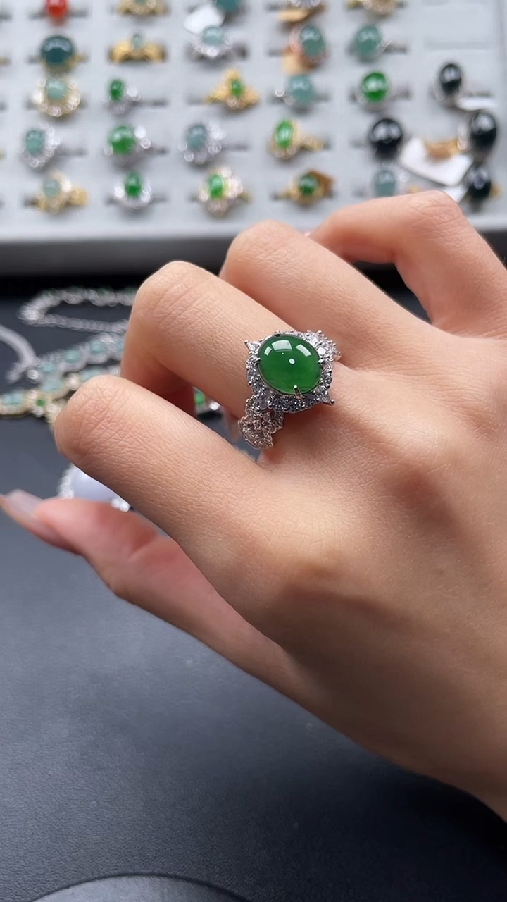 【闪购商品】翡翠戒指银S925镶嵌7568756
