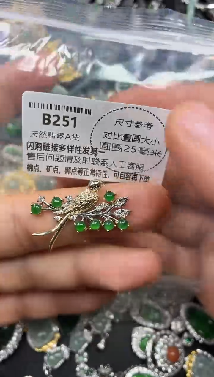 颈饰未镶嵌翡翠B251吊坠