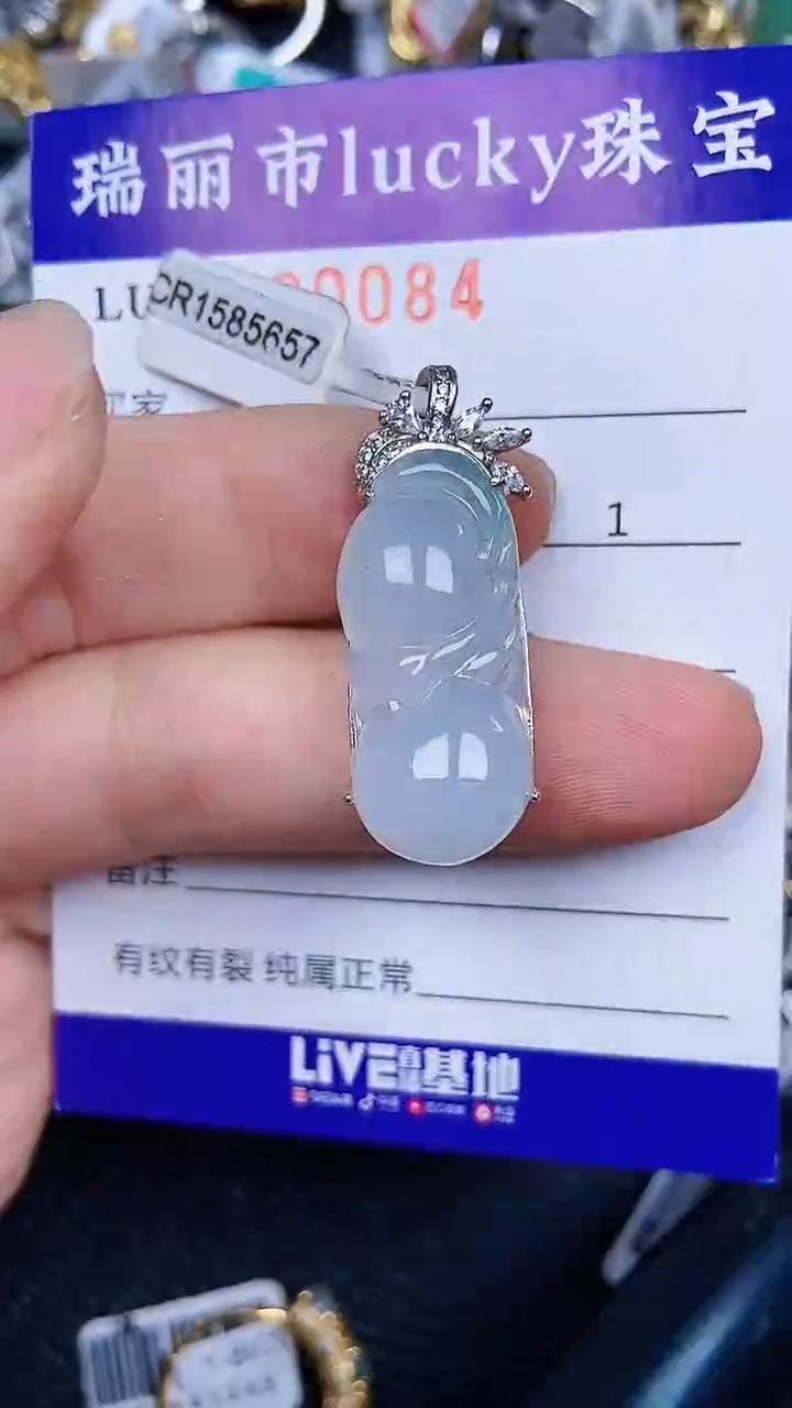 颈饰银S925镶嵌翡翠0084