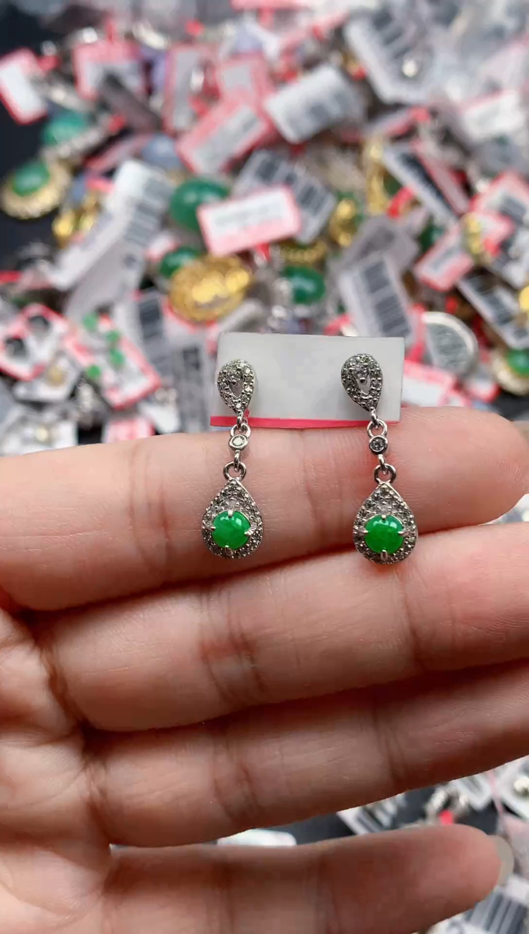 银S925镶嵌戒指翡翠天然A货缅甸翡翠