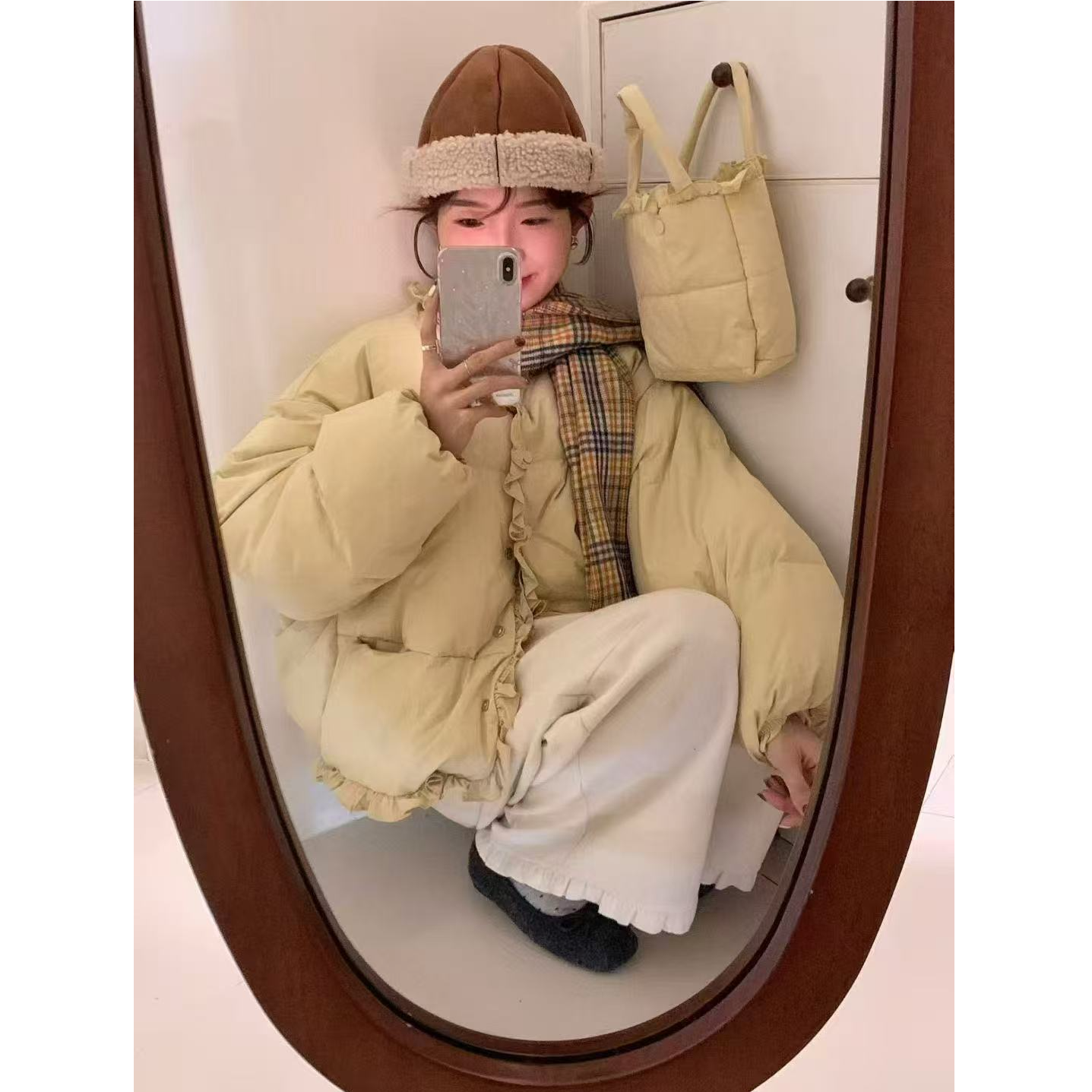 2025冬季新款短款保暖棉服女韩系甜美百搭小个子棉衣外套zx6499