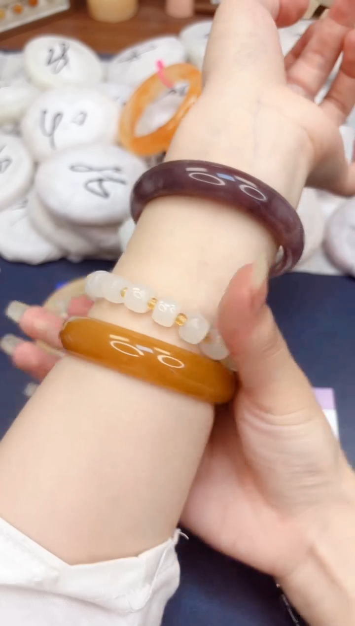 石英质玉手镯未镶嵌27-紫罗兰-圈口59