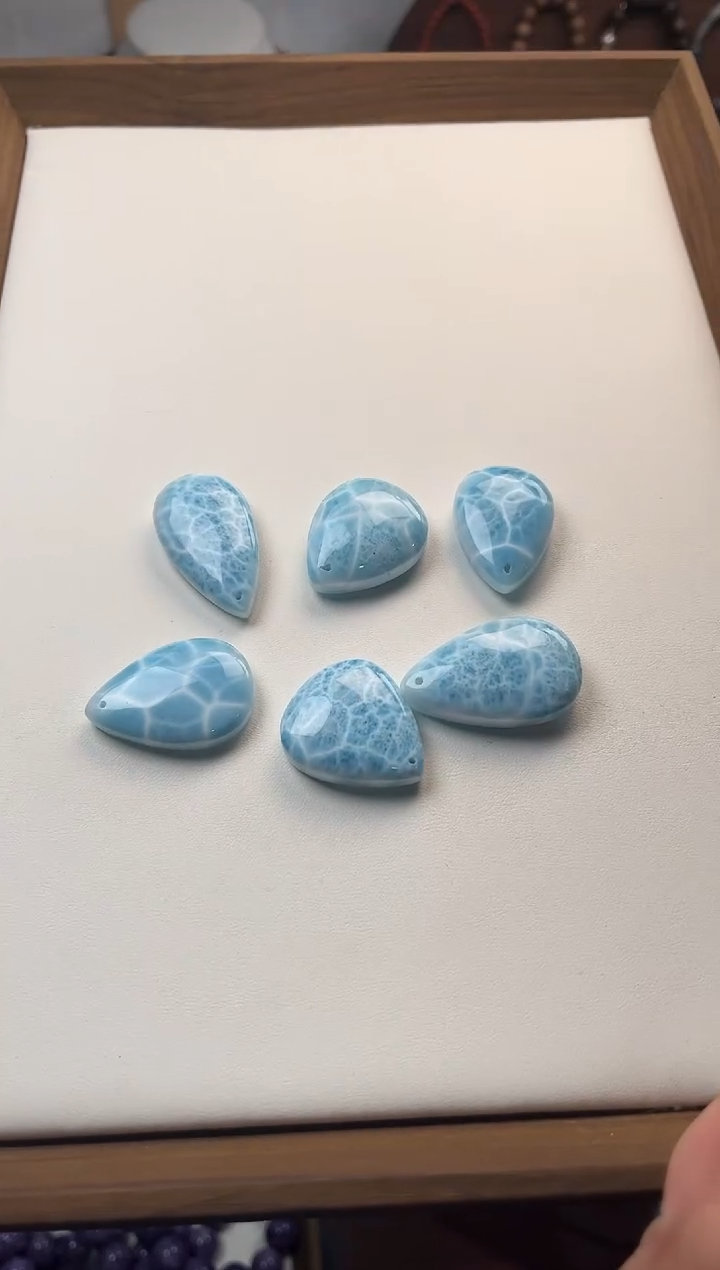 未镶嵌针钠钙石（海纹石）吊坠(不含链)海纹石吊坠一个（多样性发一）