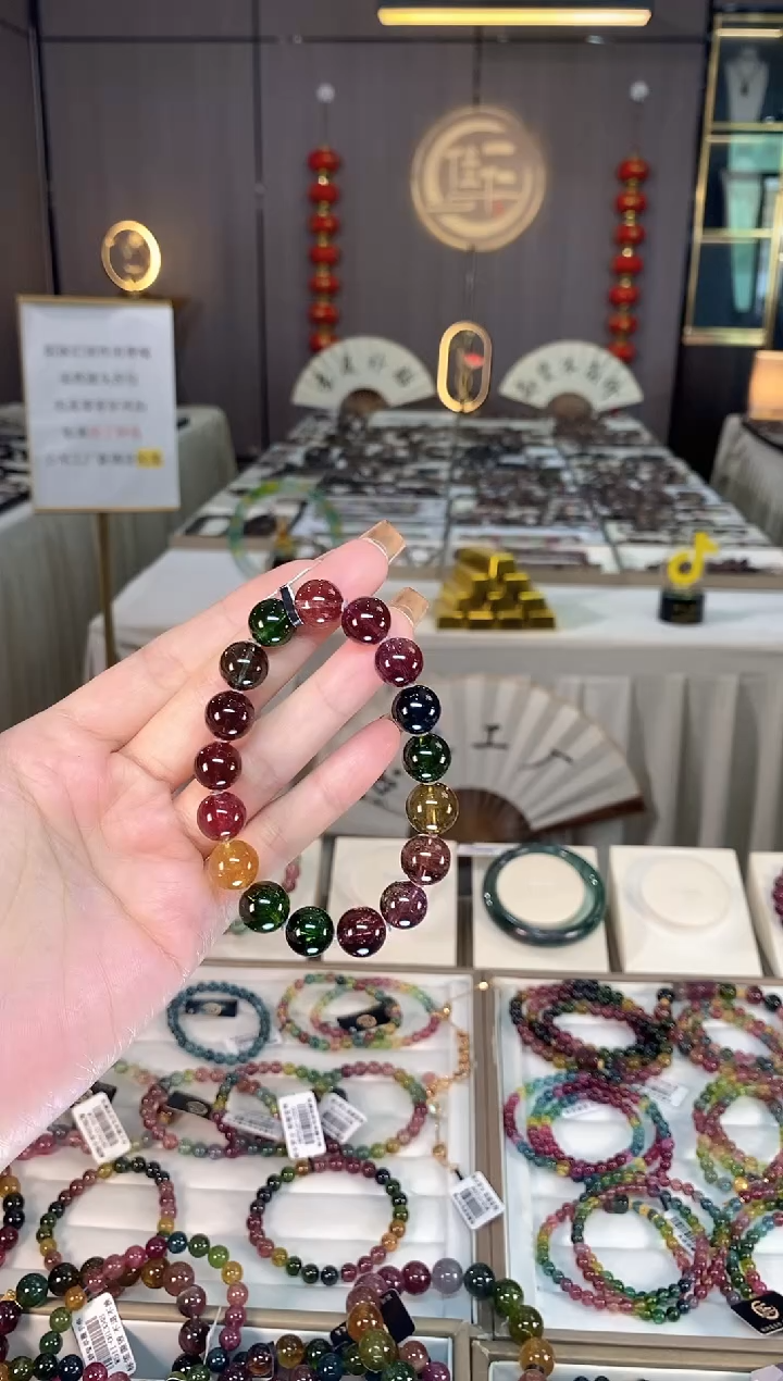 未镶嵌老矿碧玺单圈手串11mm+碧玺dan多样性发货一条