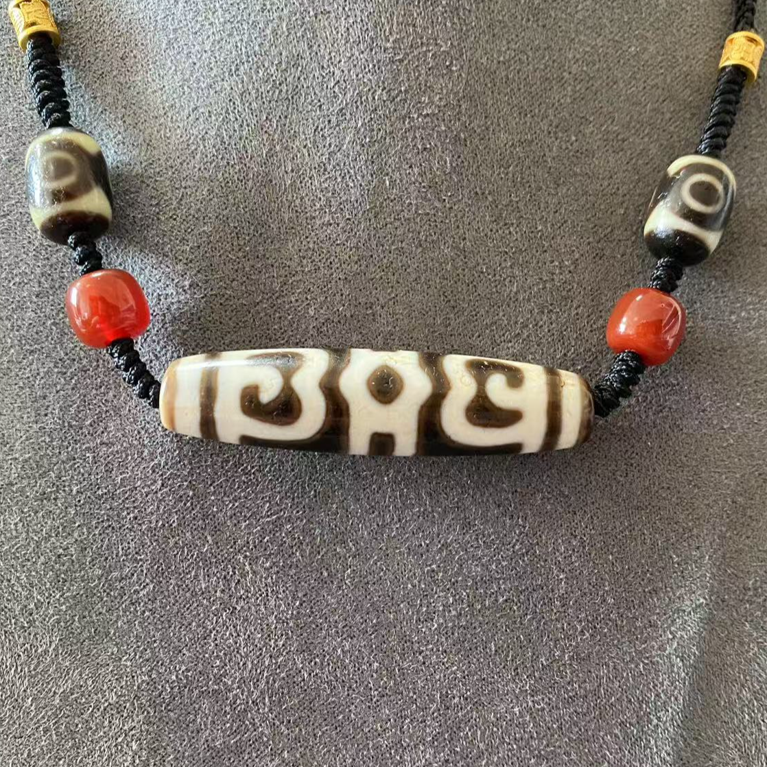 【一品臻宝】藏区回流老珠莲师法帽设计款玛瑙古珠男女同款