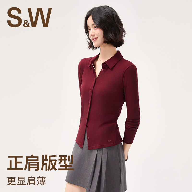 SW速惟气质内搭polo衫显瘦收腰女款透气翻领时尚休闲外穿t恤1516
